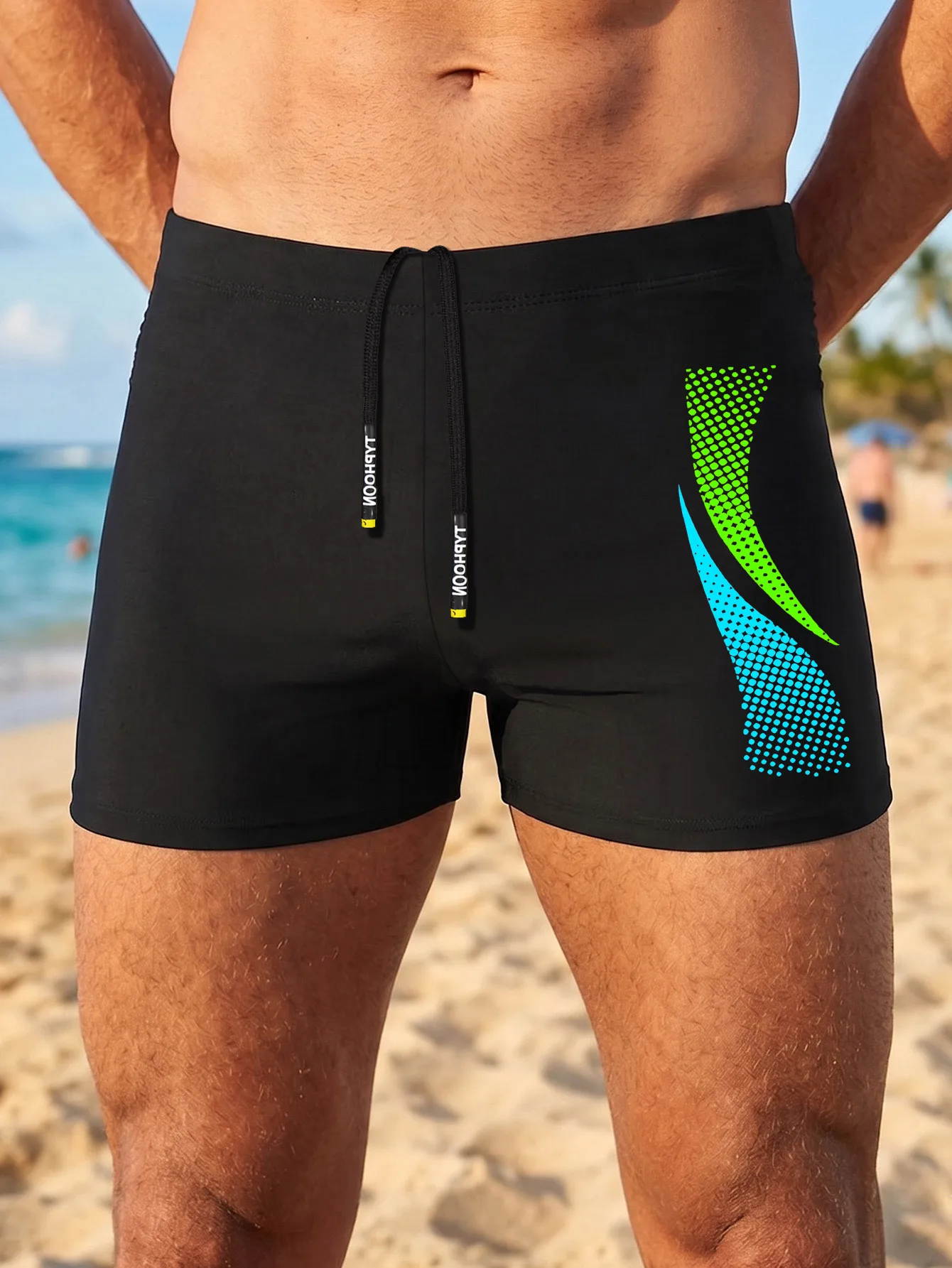 Men's 2 Pack Printed Swim Briefs Quick Dry Fabric Comfort Slim Fit Swim Trunks With Adjustable Personal Drawstring For Beach
