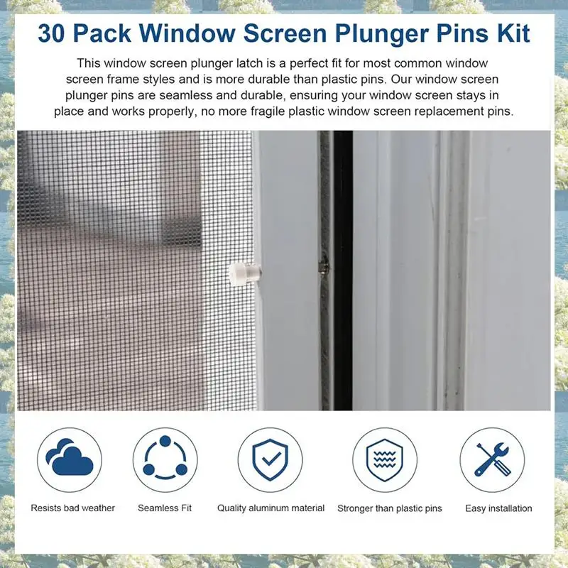 Новинка-30 шт. плунжерные защелки для оконного экрана 5/32 дюйма X 1-1/2 дюйма, для алюминиевых оконных экранов, зажимы для защелок-конфлера