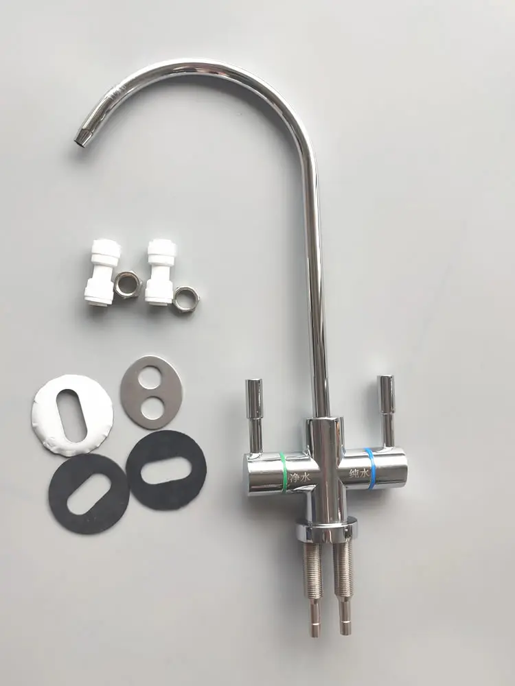 Water purifier faucet  2 points universal interface  Double water outlet  304 stainless steel /alloy  water purifier parts