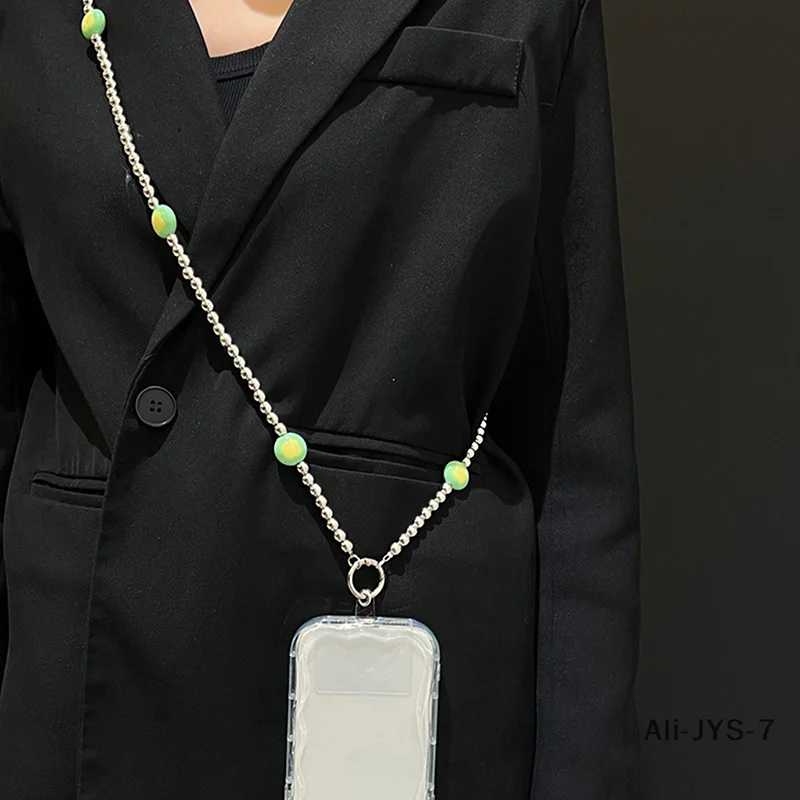 

Outdoor Anti-lost Mobile Phone Lanyard Chain Flowers Burst Beads Long Crossbody Neck Strap Phone Cases Hanging Rope For IPhone