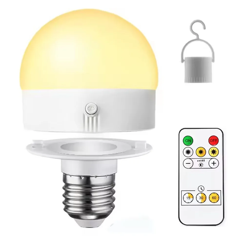 LED Smart Rechargeable RGB Hook Bulb Essential E26 E27 Environmental Remote&Button Control Led Bulb Lights USB Charging Port