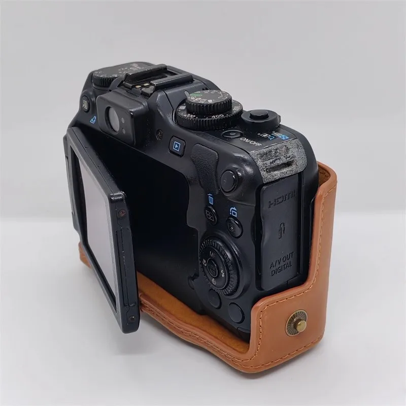 防水フォトカメラPUレザーバッグボディカバーケース CANON G10 G11 G12