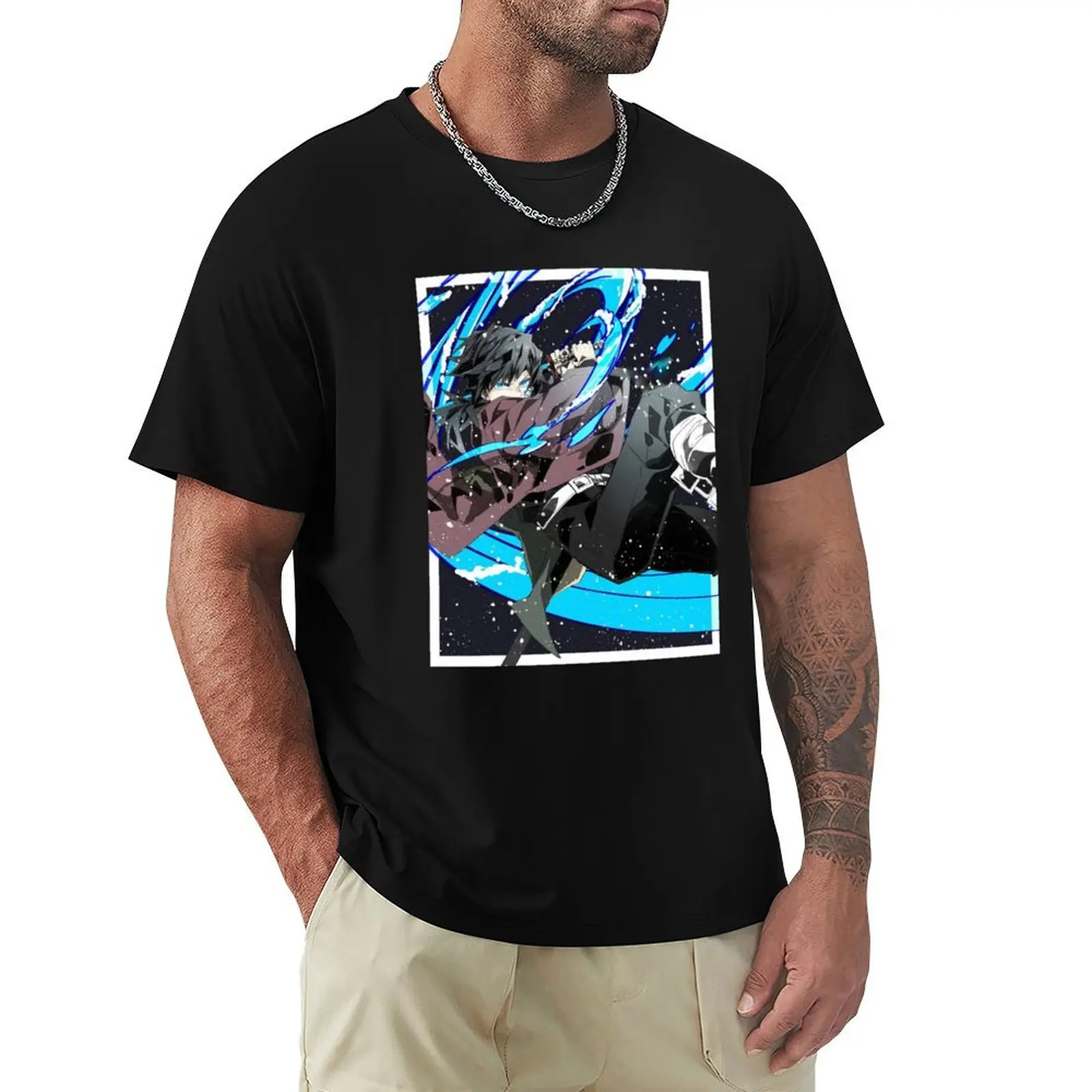 

Giyu Tomioka - Kimetsu no Yaiba T-Shirt designer shirts oversizeds blacks men t shirt