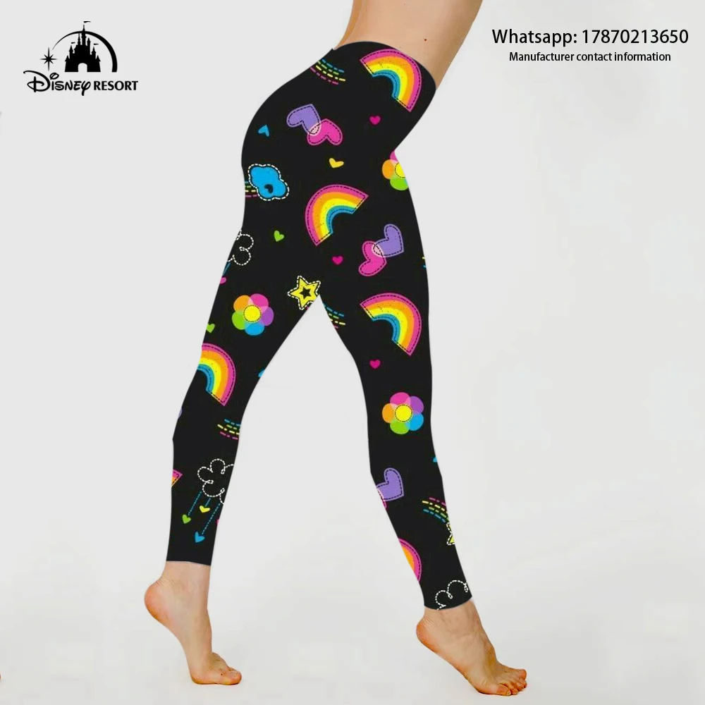 2022 New Disney Women Fitness Yoga Seamless Pants Sportswear Stretch High Waist Sports Workout Fitness Leggings Sweatpants