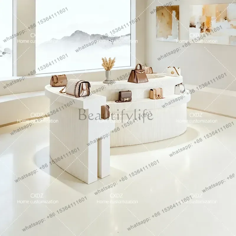 PG Long Ladder Floor to Ceiling Paper Display Stand Multi Functional Foldable Mobile Shopping Mall Exhibition Rack Cabinet