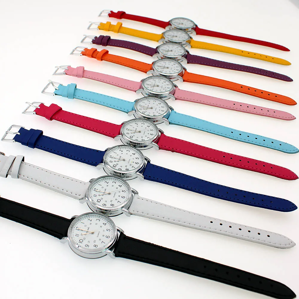 Montre-bracelet à cadran décontracté pour femmes et enfants, montres-bracelets pour femmes, cadeaux pour dames, vente en gros pour garçons et filles, montre étudiante, mode en vrac, 10 pièces