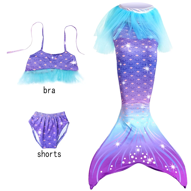 Bambini coda di sirena per ragazze Costume da bagno bambini il Costume da sirena Costume da bagno Bikini da spiaggia per il nuoto senza pinne