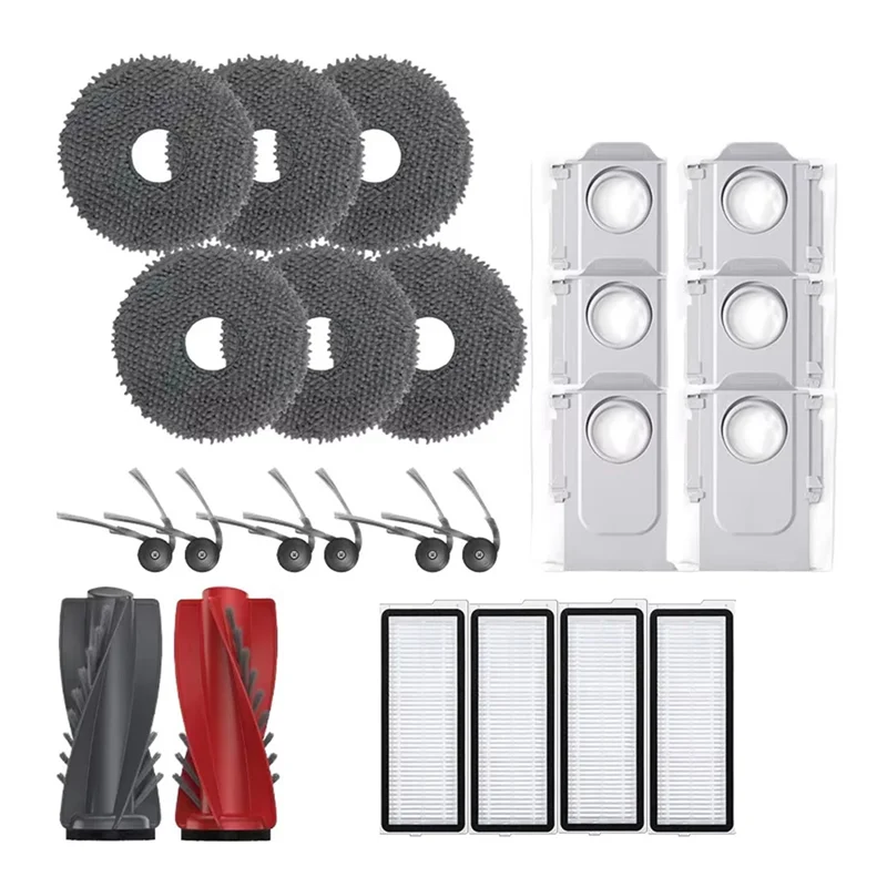 ABUS-For Roborock Qrevo 5AE/Curv/Curvc/Curv S5X 5A1 5XC/Edge/Edgec/Edge S5A 5V1 Replacement Parts Brush Filter Mop Bag