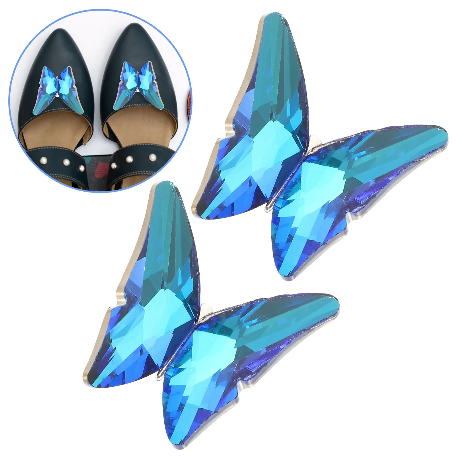 

2 шт. аппликации-бабочки со стразами, подходят для одежды, обуви, головных уборов, рюкзаков, для рукоделия, нашивки-аппликации