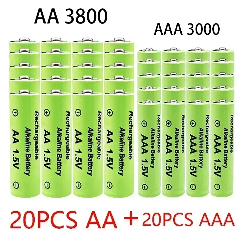 NEW 1.5V AA + AAA NI MH Rechargeable AA Battery AAA Alkaline 2100-3000mah For Torch Toys Clock MP3 Player Replace Ni-Mh Battery