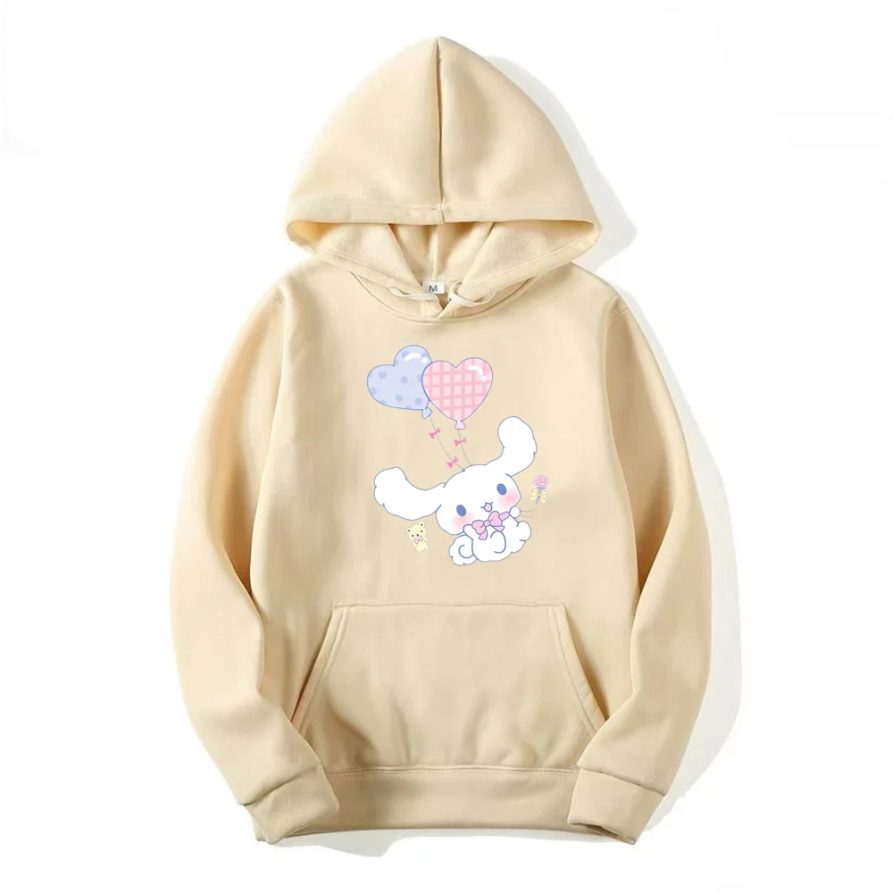 2024 New Cinnamoroll And Kuromi Cartoon Anime Women Pullover Tops Spring Autumn Men Sweatshirt Pink Couple Hoodie Clothes