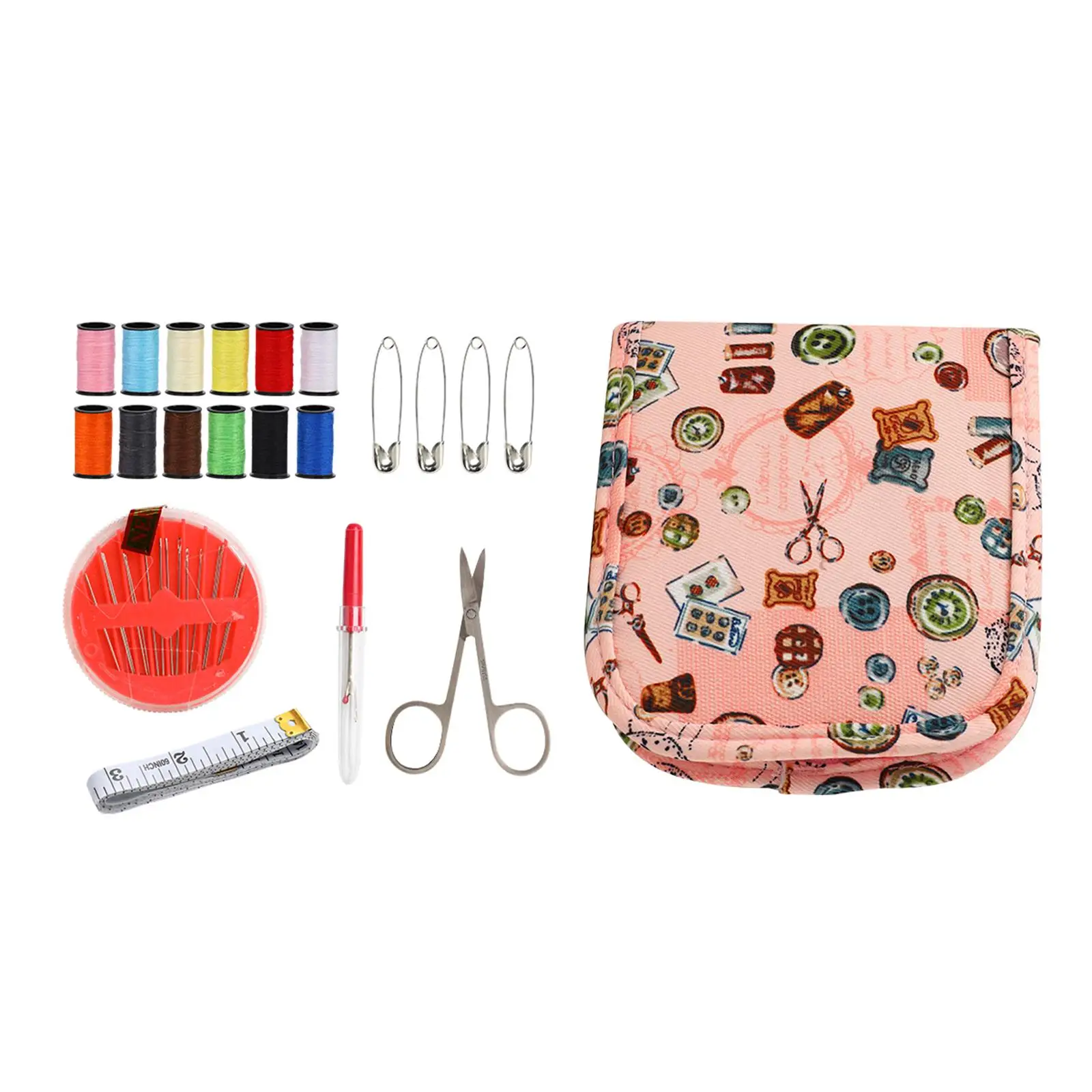 

Thread Sewing Needle Set Sewing Thread Set for Beginner Starter Travel Emergency Sew Repair Set Tape Measure Sewing Tools Set