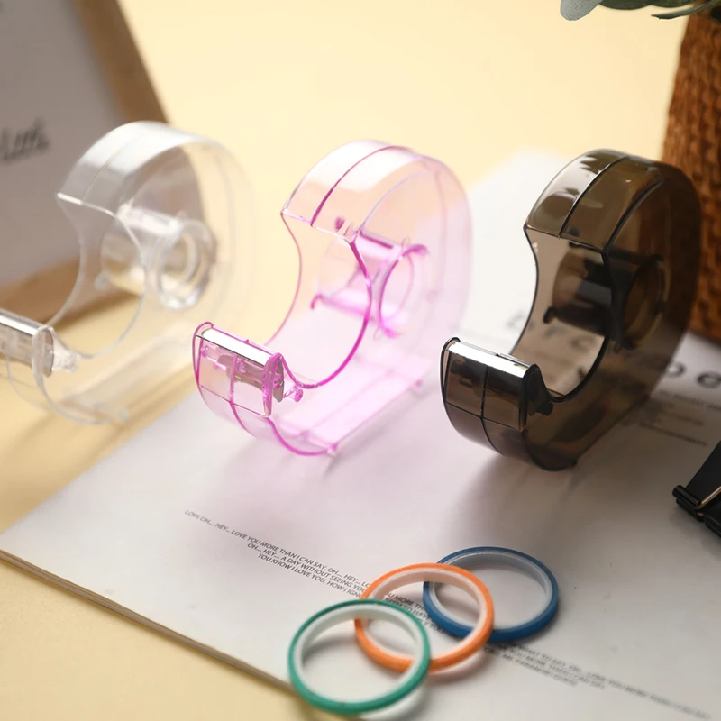 Random Color Tape Dispenser Cutting Student Tape Dispenser Acrylic Stationery Office School Supplies New