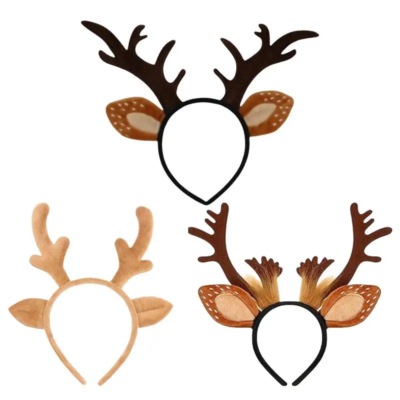 Christmas Reindeer Headband Elk Antlers Ears Head Hoop Headware Christmas Party Hair Accessories Navidad 2025 New Year Gifts