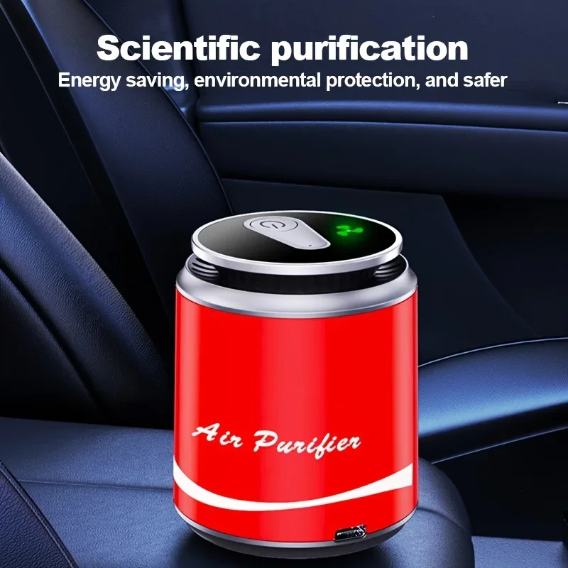 Usb Rechargeable Car Air Purifier - Odor & Smoke Eliminator With Lithium Battery