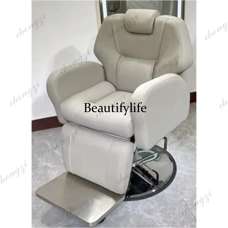 k182  Soft Folded Backrest Barber Chair Design Auxiliary Aesthetic Comfortable Barber Chair Modern Arm Salon Furniture