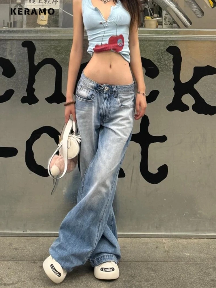 女性ヴィンテージアメリカ Y2k 日本の原宿ストリートだぶだぶの