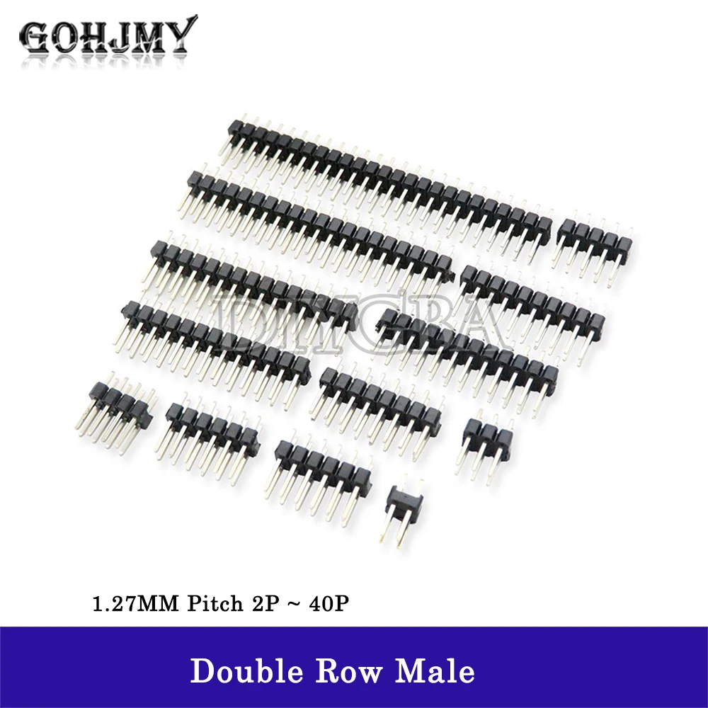 2.54mm Double Row Male 2~40P Breakaway PCB Board Pin Header Connector Strip Pinheader 2 * 2/3/4/6/8/10/12/15/20/40P For Arduino