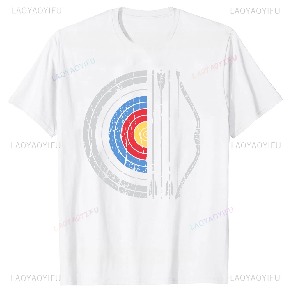 Funny Graphic Archery Target Bow and Arrow Archer Retro Printed Tshirt Vintage Bowhunting Streetwear Summer Style Y2k T Shirt