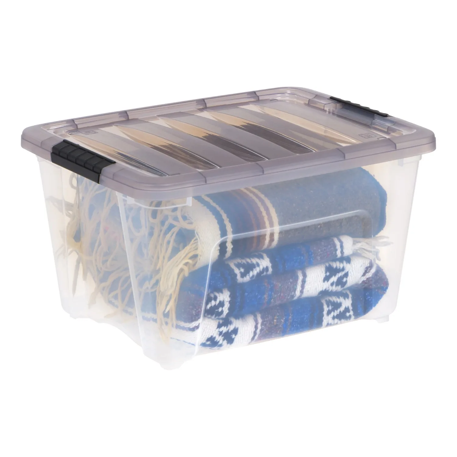 32Qt. (8 gal.) Clear Latch Box, Stackable Plastic Storage Bins with Lids, Set of 5