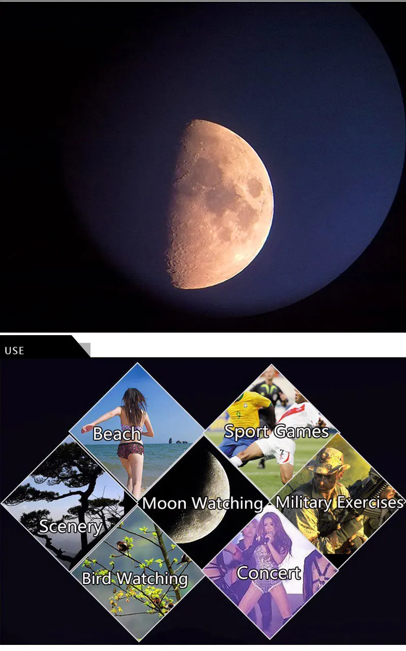 Baigish Monokular-Zoom-Teleskop, 8–24 x 40, HD, leistungsstarkes optisches Metallobjektiv, astronomisch, mit großer Reichweite, Original Bak4, russisches Schwarz – Detail 20
