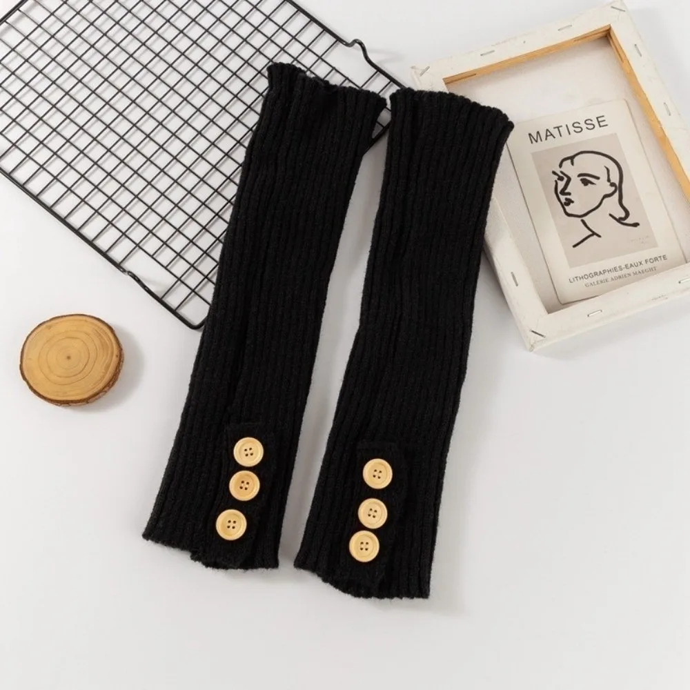 

Новые однотонные гетры в стиле Харадзюку, носки до середины икры на пуговицах, утолщенные носки с ворсом, осень и зима