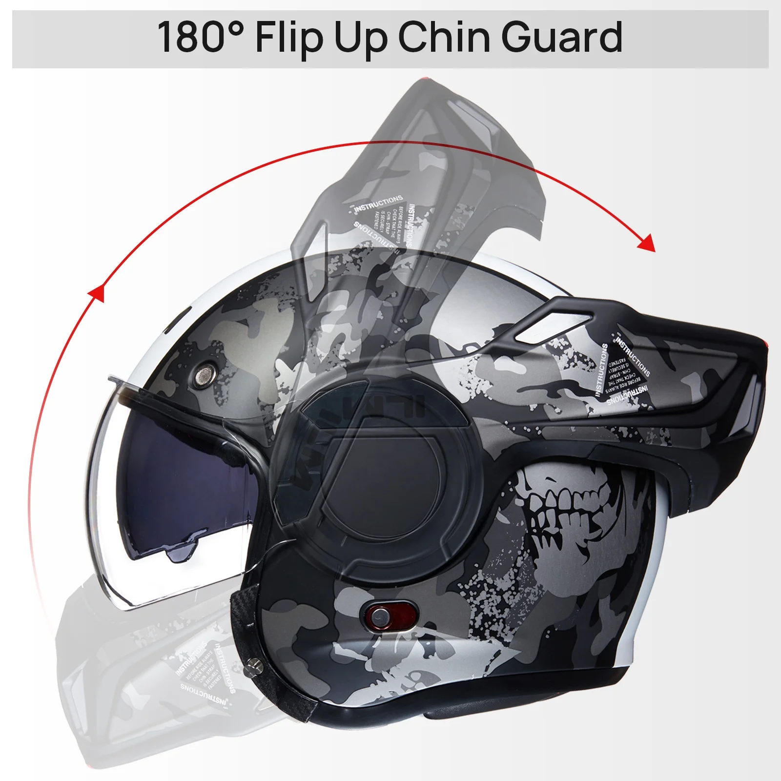 New Vintage Full Face Modular ABS Motorcycle Helmet Quick Release Adults ATV UTV Snowmobile 180