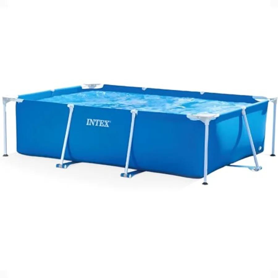 

Rectangular Frame 9 ft 10 in x 6 ft 6.75 in x 29.5 in Above Ground Pool Swimming Pool with Steel Frame Pump Not Included