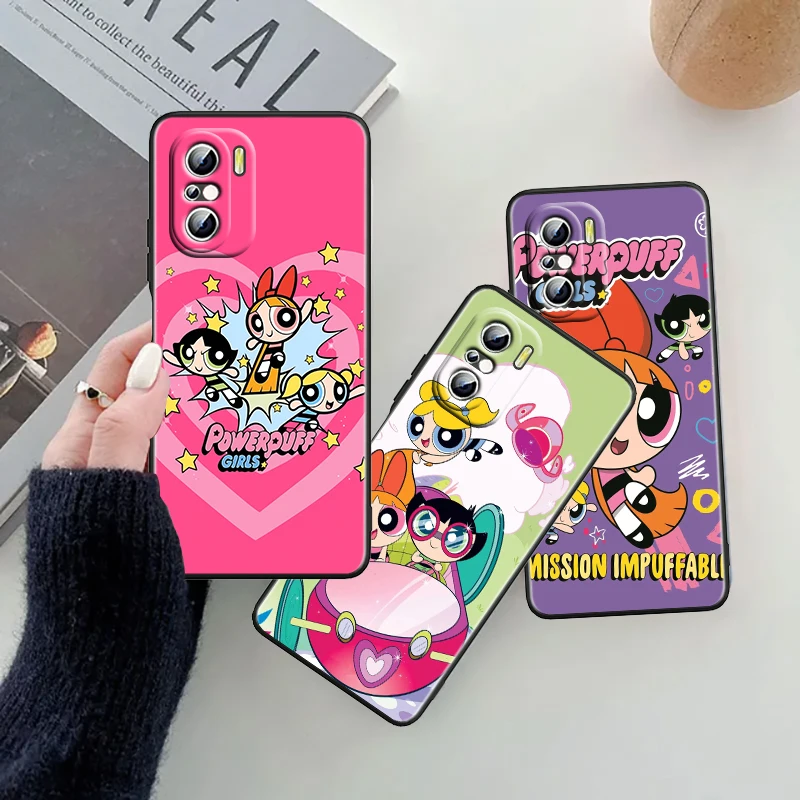 Casing ponsel kartun anak perempuan, casing ponsel hitam untuk Xiaomi Redmi 9A 9C 9AT 10C 9T 10 12C 13C A3 12 K60 A1 K50 K40 5G