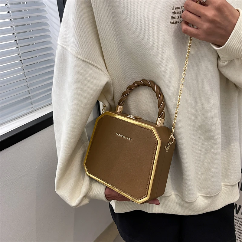 fashion shopping crossbody square box purse and bags Designer women luxury pu shoulder handbags