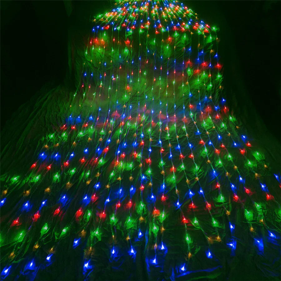 2023 New 3X2M LED Christmas Garland Fairy Lights Waterproof Waterfall Flowing Water Curtain String Lights for Holiday Lighting