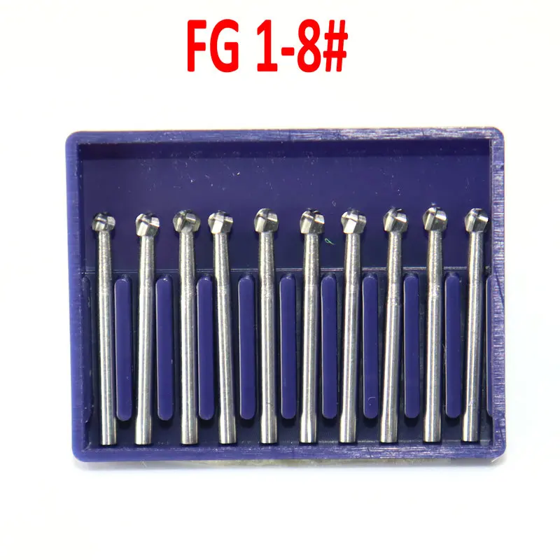 

1Pcs Dental FG Carbide Burs 1-8# Round Shape Tungsten Steel Burs for High Speed Handpiece Endodontics Root canal Files