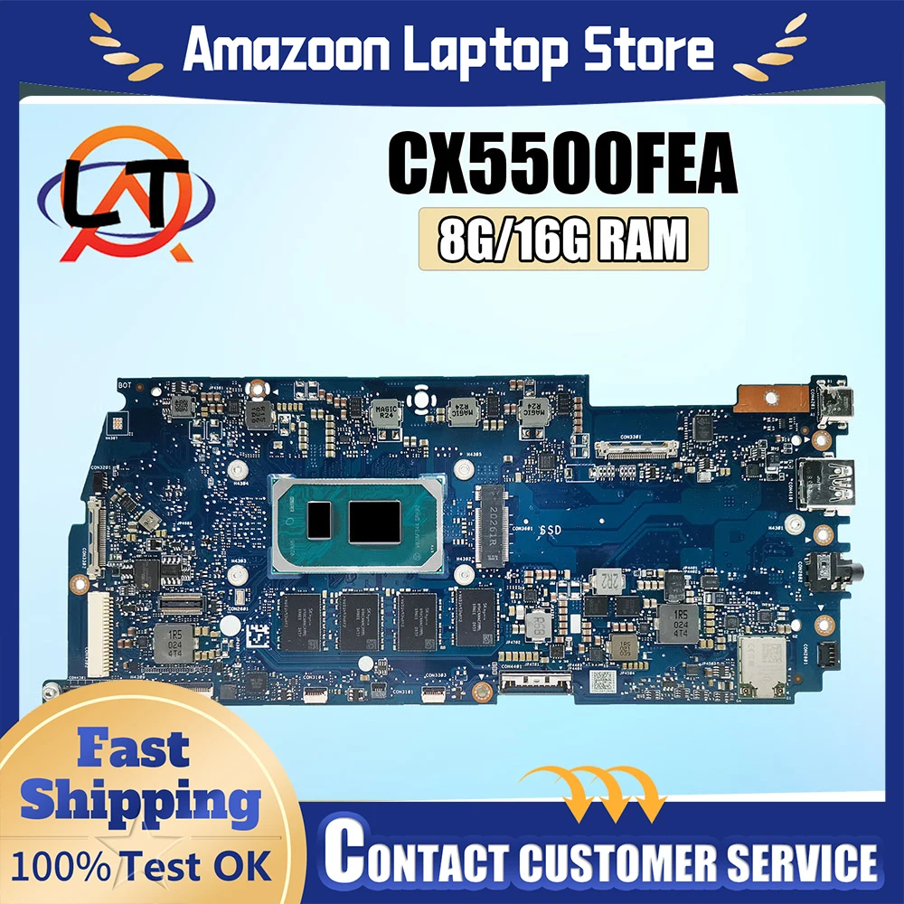 

Для ASUS Chromebook Flip CX5 CX5500FEA CB5500 CX5500FEB CX5500FEC CX5500FEAR ​ CX5400FEA CX5600FEA CX5500FJA Материнская плата CX5500