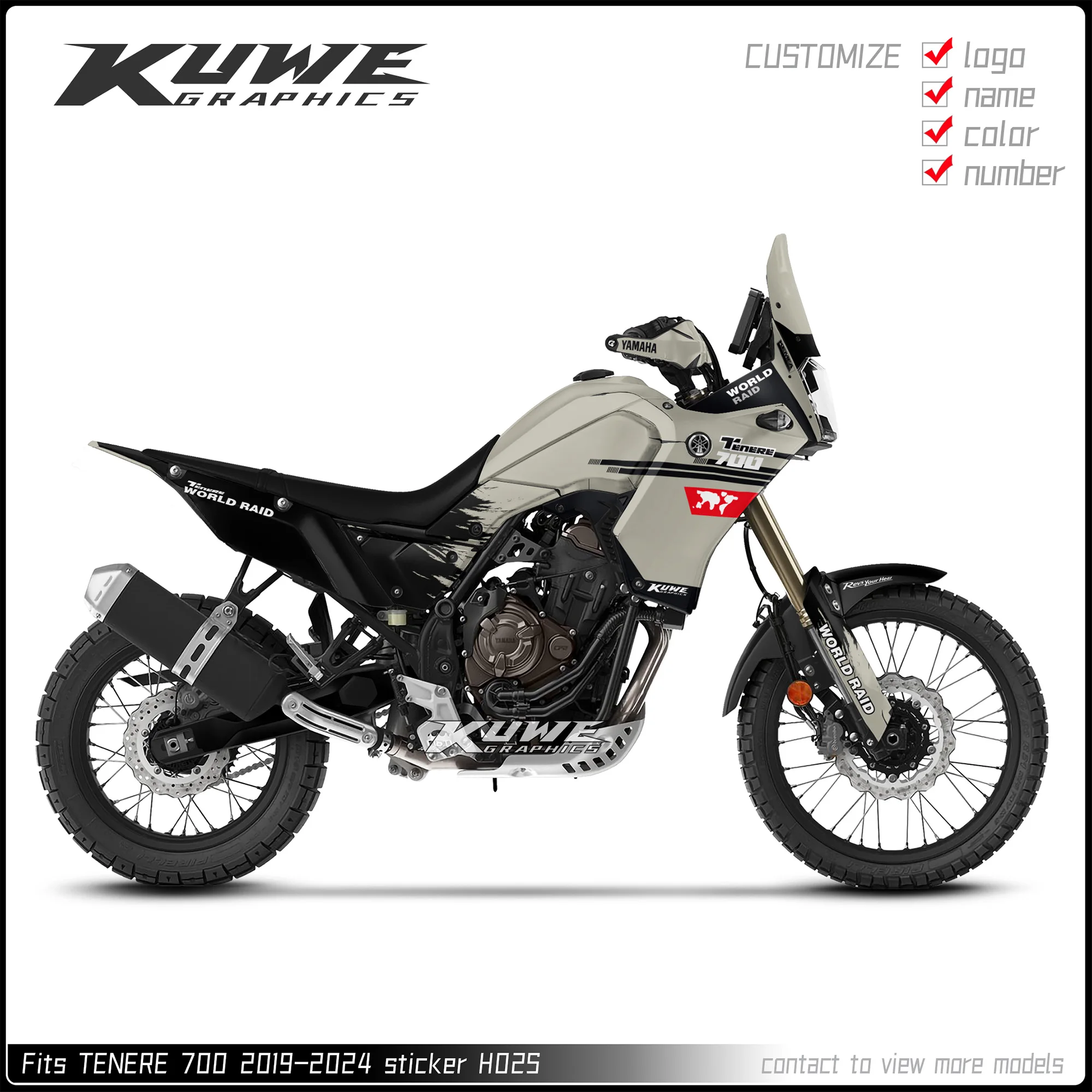 Suitable for Yamaha Tenere 700 2019-2024 Graphics Kit Decals Kit Sticker