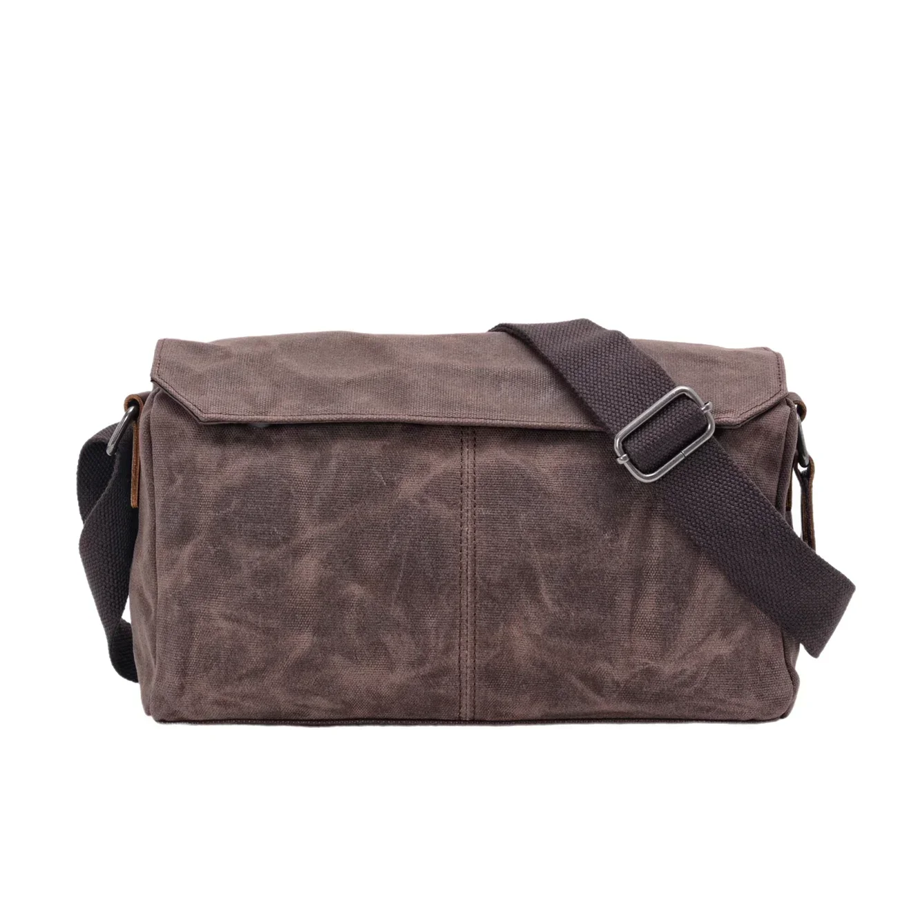 

Retro Men's Small Bag Business Casual Shoulder Crossbody Bag Wax Canvas Simple Cylinder Small Satchel