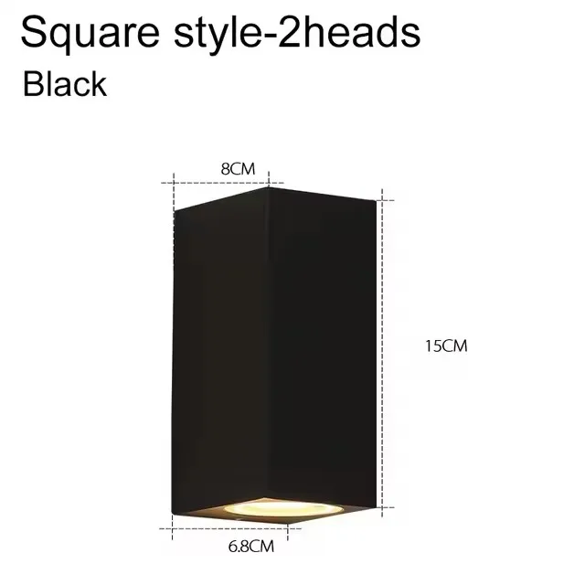 GU10 Eenvoudige moderne wandlamp voor tuinterras 5W 10W Waterdichte buiten LED-wandlamp Dubbele kopverlichting Aluminium AC110V 220V