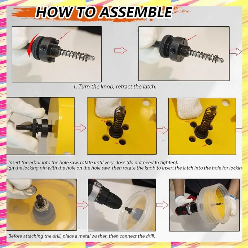 

ABJJ 6-19/64 Hole Saw For Recessed Lights,Hole Saw Dust Bowl For Recessed Lighting 6In Include 3/8In Hex Shank&SDS Plus Arbor