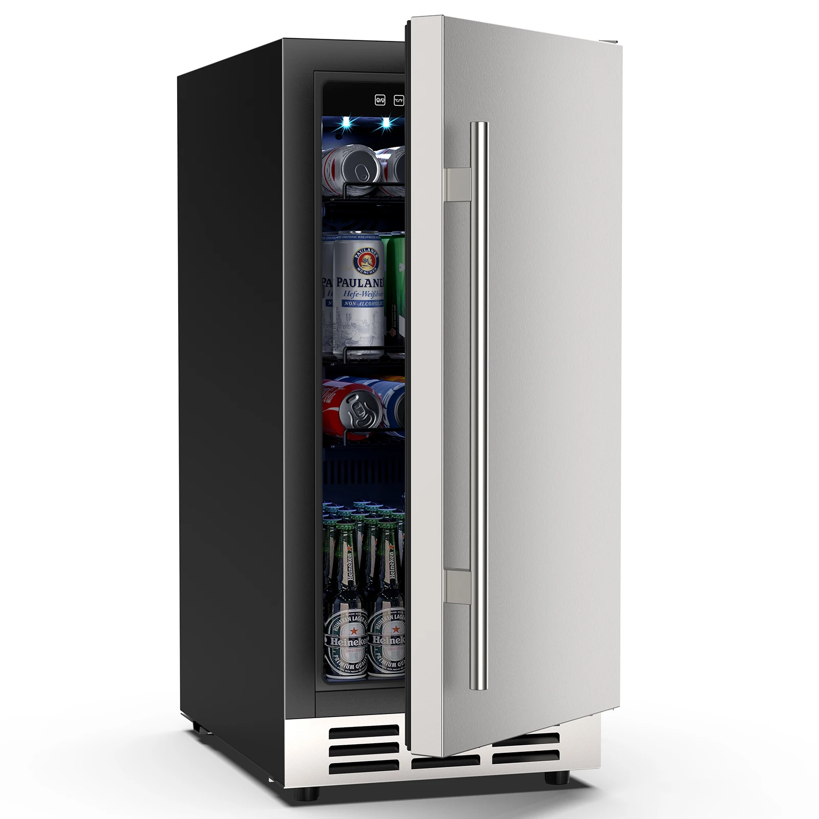 

15 Inch Outdoor Beverage Fridge Weather Proof Stainless Steel Beverage Cooler Under Counter Beer Fridge Beverage Refrigerator