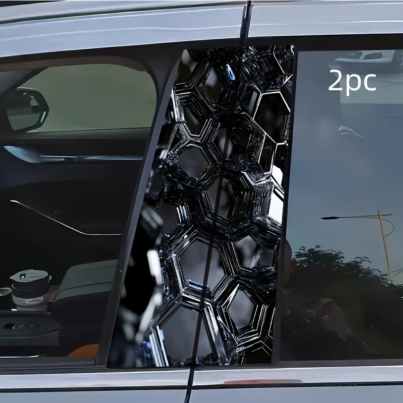 2 cool and fun car center pillar stickers, B-pillar protective stickers. Self adhesive waterproof and scratch resistant