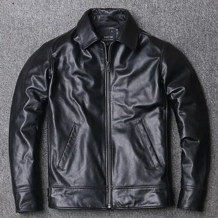 

LNY SHop Best,2024 new cheap leather jacket.mens 100% genuine leather casual coat.black slim cowhide outwear.quality