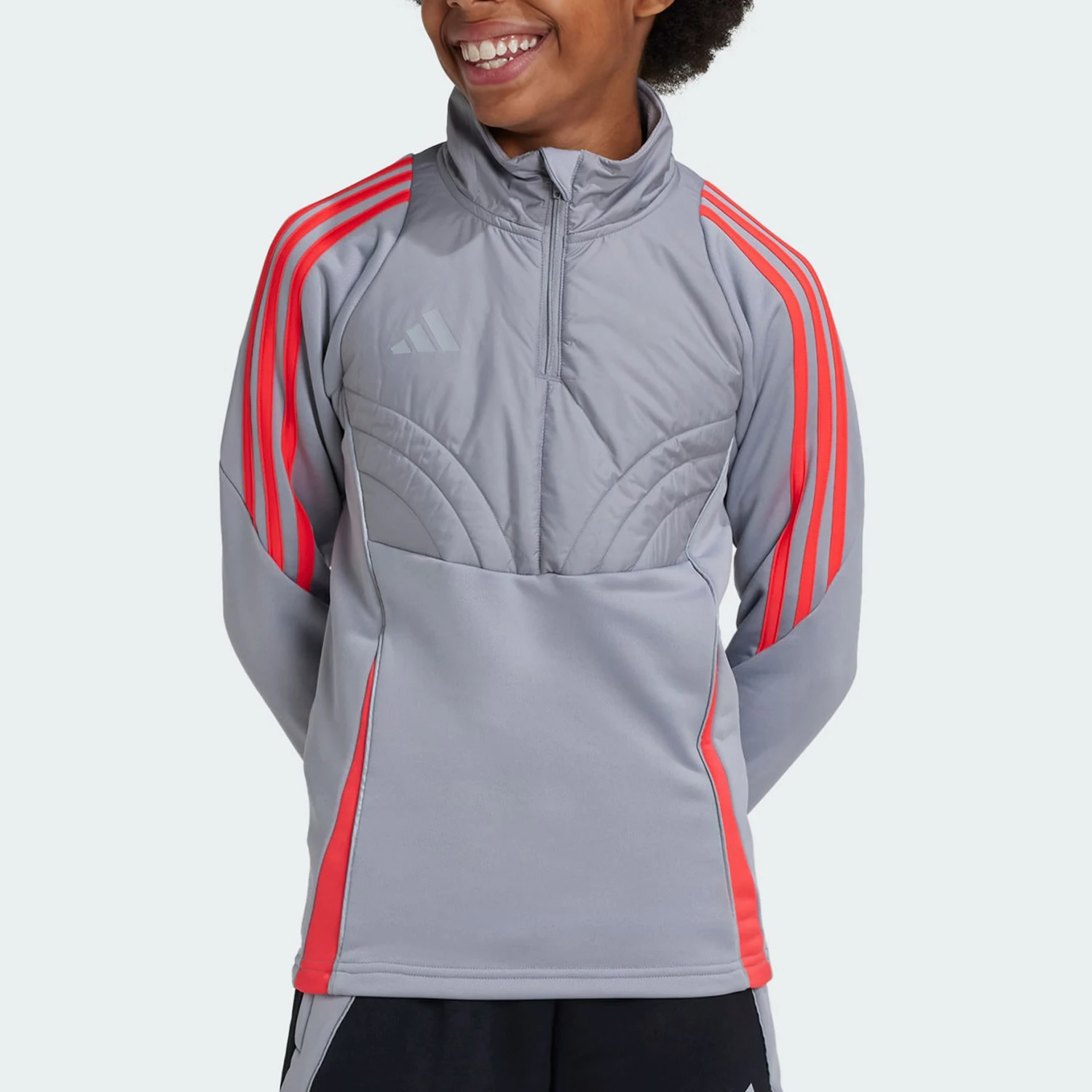 

Adidas genuine new big children's training spliced warm half zip hoodie IY0135