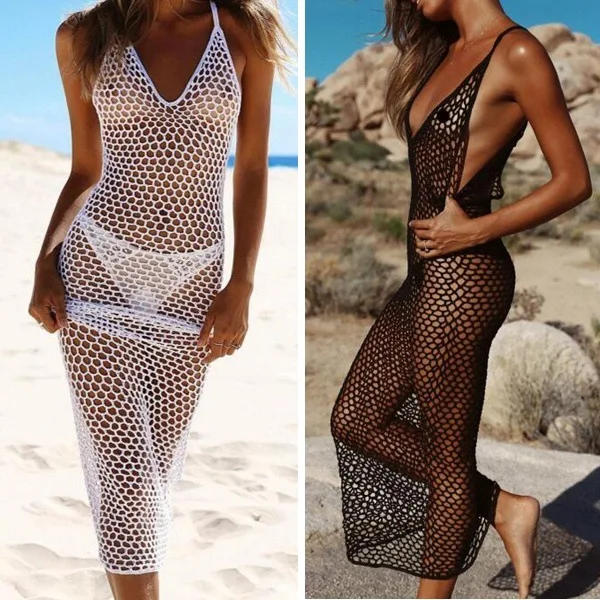 

European and American Explosive Hand Hook Beach Cover-up Bohemian Style Hand-knitted Fishing Net Openwork Bikini Sunscreen Skirt