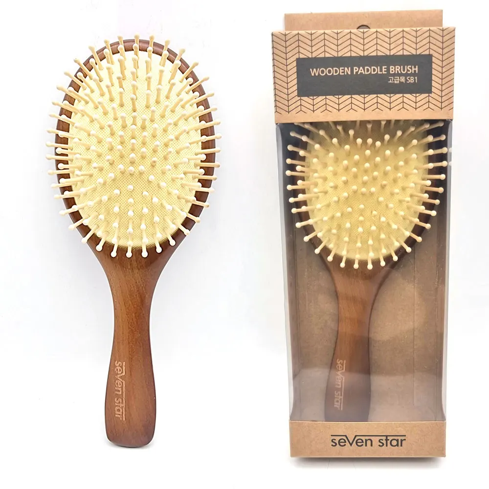 Luxury wooden paddled hair brush SB1 hair comb portable comb