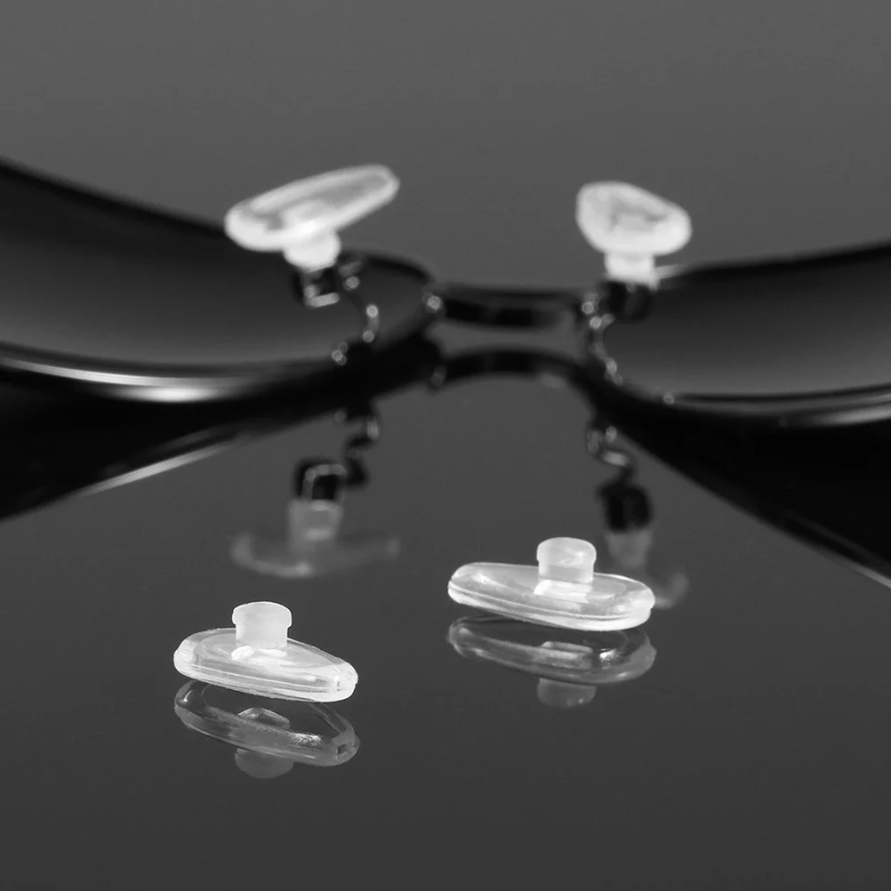 

12Pairs Anti Slip Airbag Silicone Nose Pads for Eyeglasses Soft Transparent Oval Slot Holds Glasses Secure Nose Pad
