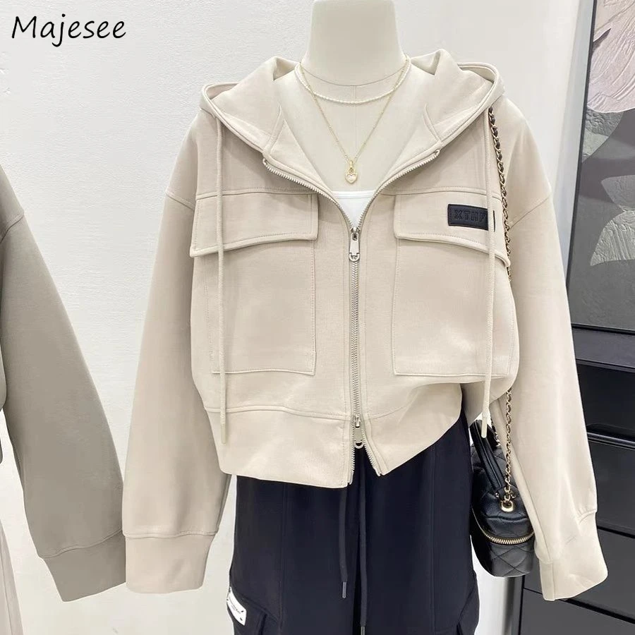 

Boyfriend Loose Hoodies Women Students Leisure Drawstring Vintage American Stylish Autumn Ulzzang Streetwear Overcoats Harajuku