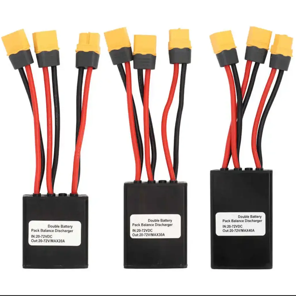 Electric Bike Double Battery Discharge Converter for 20V-72V E-bike Motor Dual Battery Parallel Module Adapter Balancer