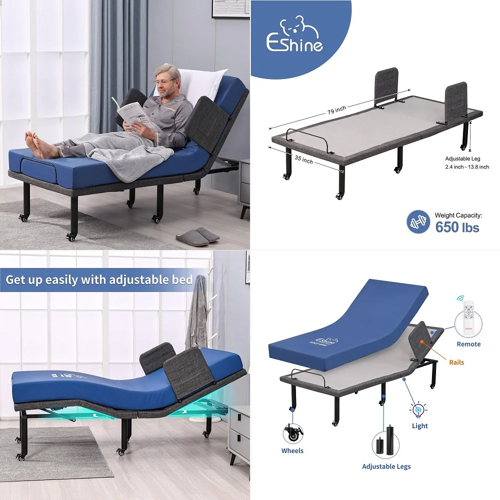 

ScratchResistant FullyElectric Homecare Hospital Bed 36in x 80in, 169 lbs, 450 lbs Weight Capacity
