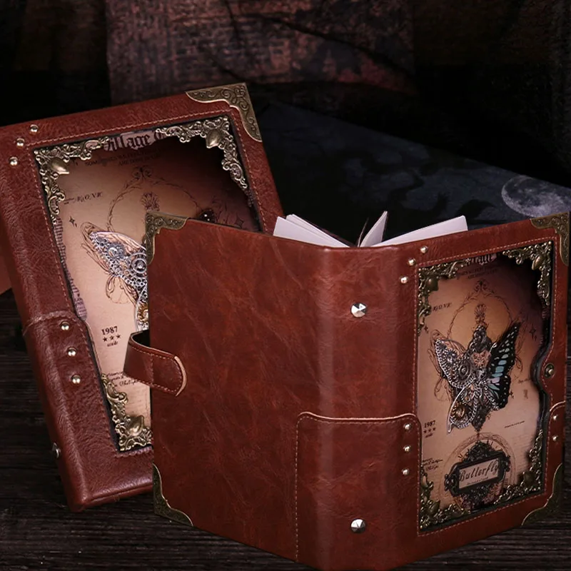 

Butterfly Embossed Notebook Road Paper Loose-leaf Binding for Manual Diy Inspiration Manual Accounts Diary