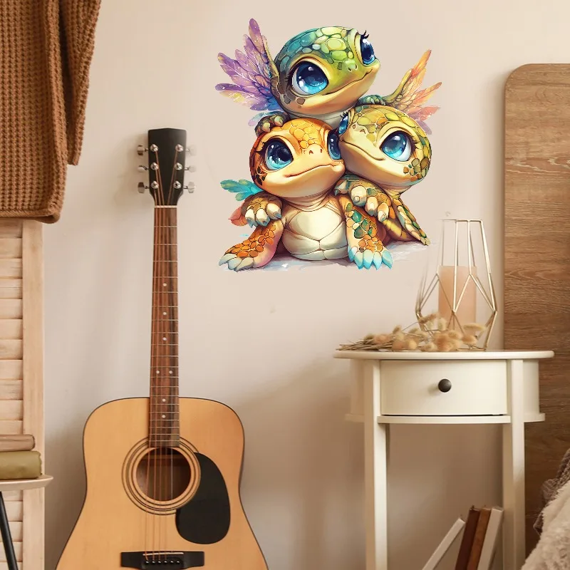 Cartoon Sea Turtle Vinyl Toliet Decal Self-Adhesive Sticker for Laptop Phone Car Rear Window Wall Bottle Truck Motorcycle