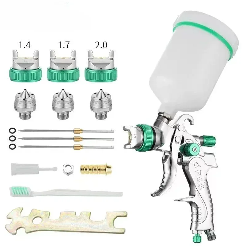 Professional  Paint Spray Gun Set 1.4/1.7/2.0mm Nozzle Gravity Pneumatic Air Paint Spay Guns Cars Painting Tools
